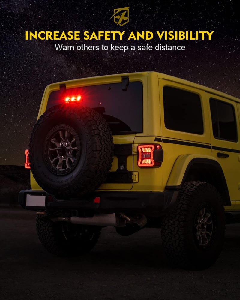 Xprite Upgrade LED Third Brake Lights Compatible with Jeep Wrangler JL JLU 2018-2024, DOT Approved High Mount Stop 3rd Tail Light - Image 4