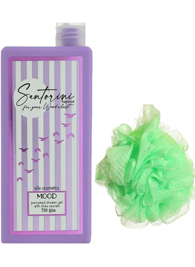 موود مود جل الاستحمام سانتوريني 750 جرام + لوفه متعدده الالوان