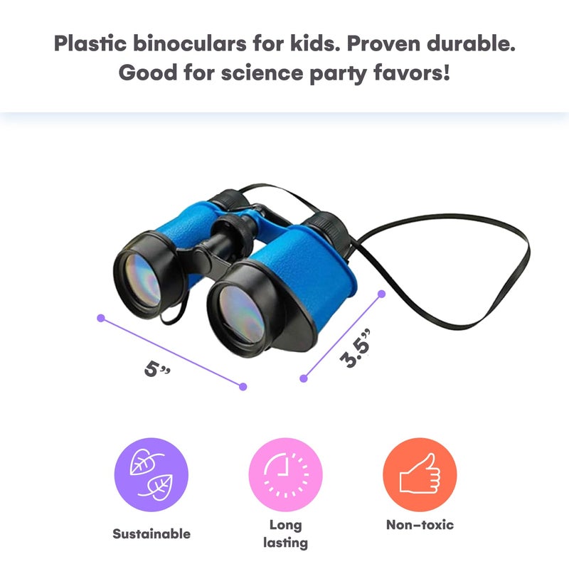 Kicko Pack of 12 Binoculars Toy for Kids - 3.5"x5" Kids Binoculars for Bird Watching and Jungle Pretend Play - Forest Guard Costume - Safari Party Favors and Educational Adventure Gifts for Children - Image 4