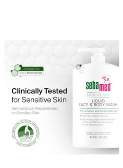 Sebamed Liquid Face and Body Wash for Sensitive Skin, pH 5.5, Mild Gentle Hydrating Cleanser, Hypoallergenic Body Wash for Men and Women, Dermatologist Recommended, 33.8 Fluid Ounces (1 Liter) - pzsku/ZFB0D177000550D8A5E6DZ/45/_/1740234069/299543f5-d296-455b-a739-1a1f5c8d68da