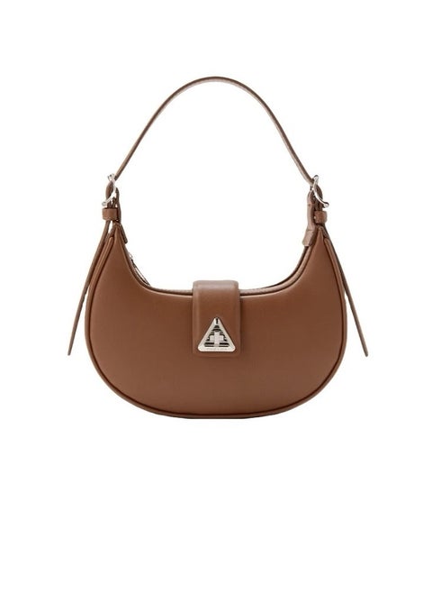 Triangle buckle crescent bag