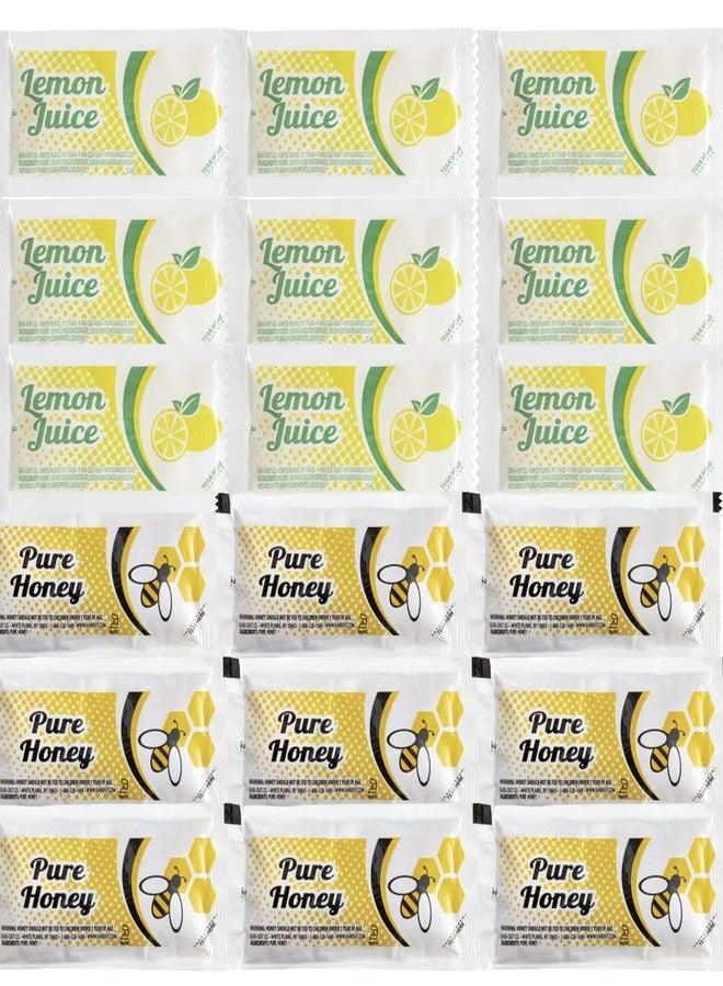 Vallary Pure Honey & Lemon Juice Packets - 20 Count Variety (10 Each) - Natural Sweetener & Citrus Flavor for Tea, Coffee, Water, and Travel - Vallary Single Serve Sachets - Image 3
