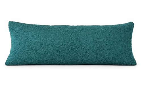 Reafort Sherpa Body Pillow Cover 21" x 54", Plush Fleece Long Body Pillowcase with Zipper Closure, Ultra Soft Fluffy Cozy Decorative Pillow Cover (Evergreen, 21"x54" Body Pillow Cover) - Image 1