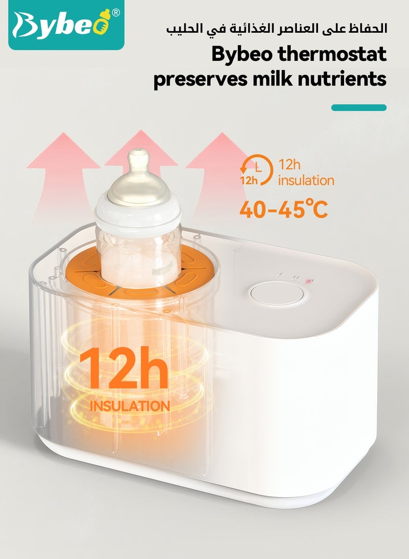 بيبو جهاز تسخين زجاجات الأطفال وخلاط الحليب الصناعي 2 في 1 مع موزعين لحليب الأطفال الصناعي، وهزاز زجاجات كهربائي بدرجة حرارة ثابتة وخلط تلقائي، وخلاط مسحوق حليب الأطفال متعدد الوظائف مع 3 أوضاع - Image 4