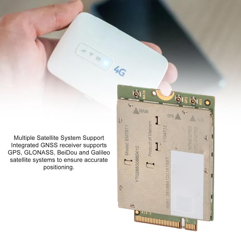 NGFF M.2 4G Module Secure Communications Technology for Laptop 600Mbps Download 150Mbps Upload Supports Multiple Satellite Systems, for Mobile Computing Solutions and Upgrades - Image 3