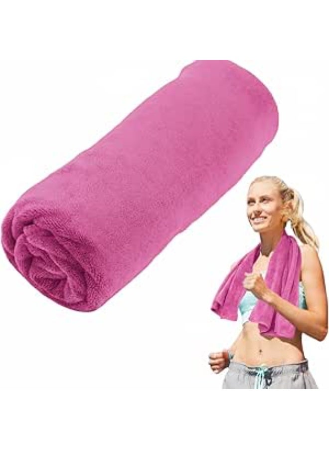 Fabienne Quick-Dry Microfiber Gym Towel (50×90cm) – Ultra-Soft, Lightweight & Highly Absorbent Sport Towel for Gym, Yoga & Travel – Durable Sweat Towel (Pink)