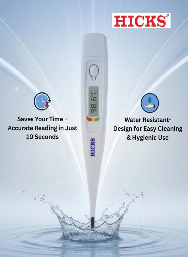 Hicks DMT-401 FastRead Digital Thermometer for Fever | 10s Accurate Reading with Fever Line Technology | Digital Medical Thermometer for Adults & Kids - Image 2