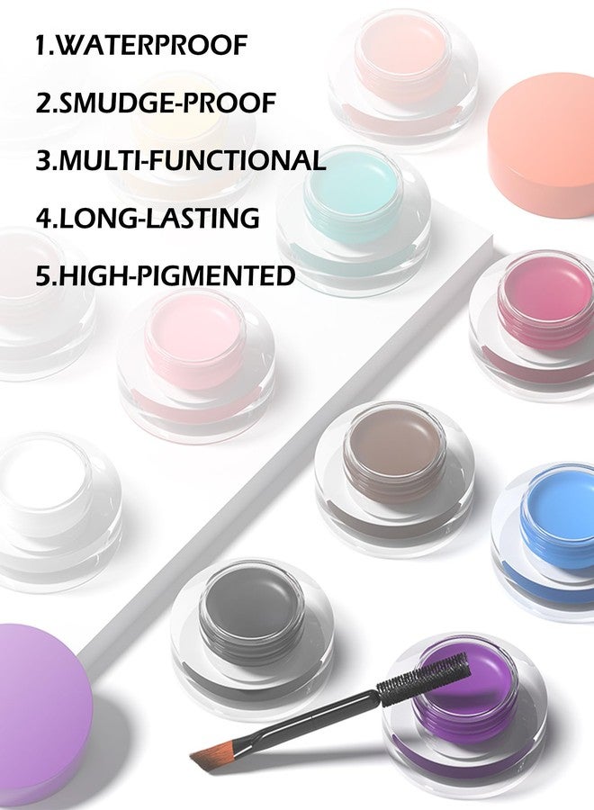 LYSdefeu Waterproof Matte Gel Eyeliner Pot- Rose Long Lasting Cream Eyeliner Eyebrow Gel, High Intensity Pigments Smudge-proof Eye Liner Brow Cream, for Halloween Cosplay Show Eye Liner Brow Face Makeup-#114 - Image 3