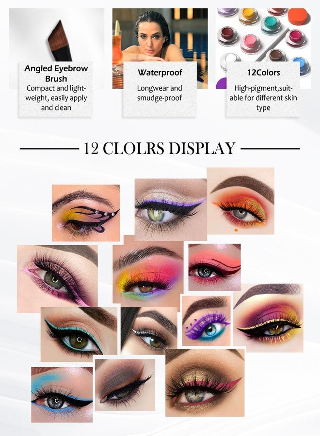 LYSdefeu Waterproof Matte Gel Eyeliner Pot- Rose Long Lasting Cream Eyeliner Eyebrow Gel, High Intensity Pigments Smudge-proof Eye Liner Brow Cream, for Halloween Cosplay Show Eye Liner Brow Face Makeup-#114 - Image 5