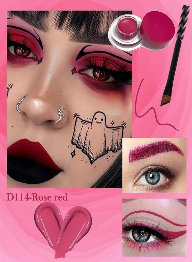LYSdefeu Waterproof Matte Gel Eyeliner Pot- Rose Long Lasting Cream Eyeliner Eyebrow Gel, High Intensity Pigments Smudge-proof Eye Liner Brow Cream, for Halloween Cosplay Show Eye Liner Brow Face Makeup-#114 - Image 2