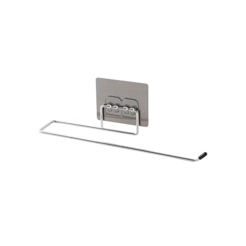 BLUEONE Stainless Steel Self Adhesive Napkin Ring Wall Mount Towel Hanging Holder with Magic Adhesive Pad Kitchen Paper Roll Holder Tissue Paper Stand Towel Bar Hanger Kitchen and Washbasin use - Image 1
