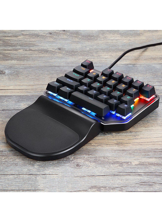 Motospeed - K27 One-handed Mechanical Keyboard 27 Keys Wired Gaming Keyboard LED Mixed Light Effect Mechanical Blue Switches - Image 1