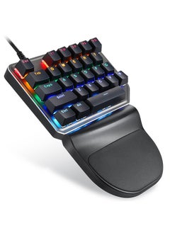 K27 One-handed Mechanical Keyboard 27 Keys Wired Gaming Keyboard LED Mixed Light Effect Mechanical Blue Switches