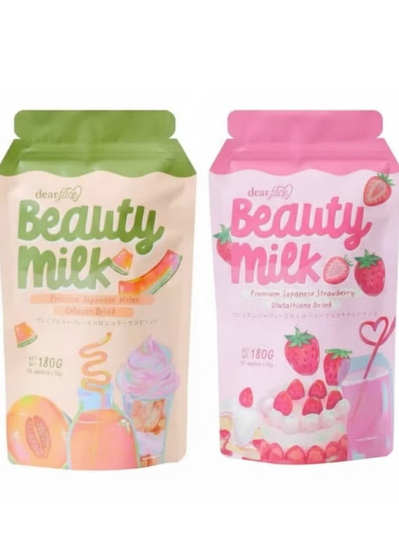 دير فيس حليب الجمال بالكولاجين الياباني شراب البطيخ والفراولة