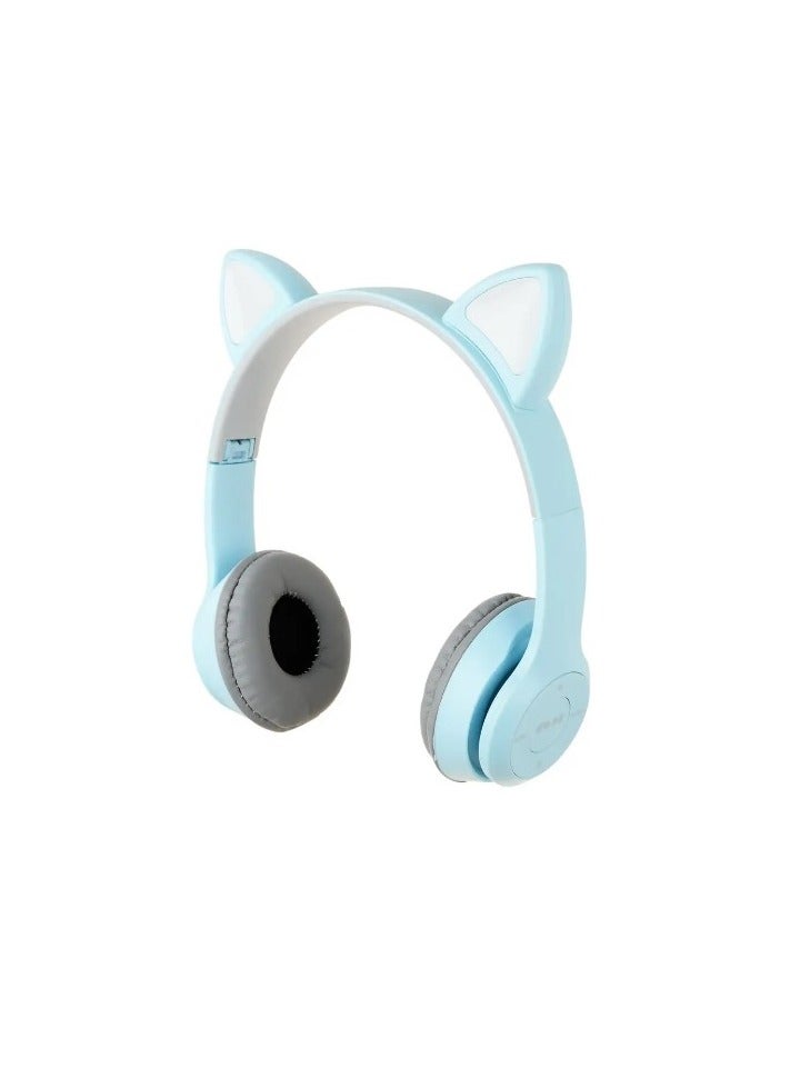 "Original P47m Wireless Bluetooth Headphones - Cute Cat-Ear Design for Girls, Compatible with iPhone and Samsung, Gaming Headset for Kids, Supports AUX, TF Card, and Radio, Perfect for Computer Use-p47m" - Image 2