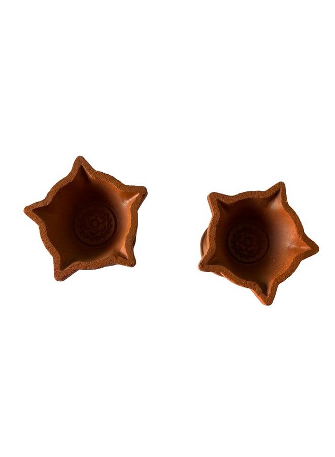 Koothanan Enterprises Star kuthu Vilakku with Stand – Pack of 2 (7 cm, Brown) | Clay & Terracotta Diya for Diwali Festival of Lights | Eco-Friendly Traditional Lamps for Pooja Room | - Image 5