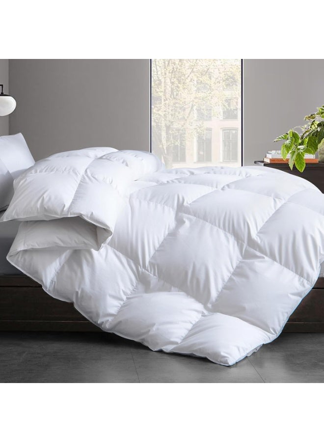 Luxury Microfiber Comforter Duvet Insert 160 x 220 cm – All Season White Quilted, Lightweight, Breathable, Machine Washable Bedding Essential with Corner Tabs - Image 1