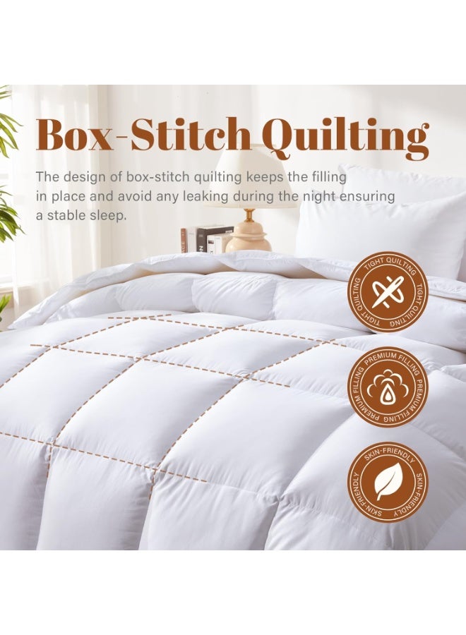 Luxury Microfiber Comforter Duvet Insert 160 x 220 cm – All Season White Quilted, Lightweight, Breathable, Machine Washable Bedding Essential with Corner Tabs - Image 5