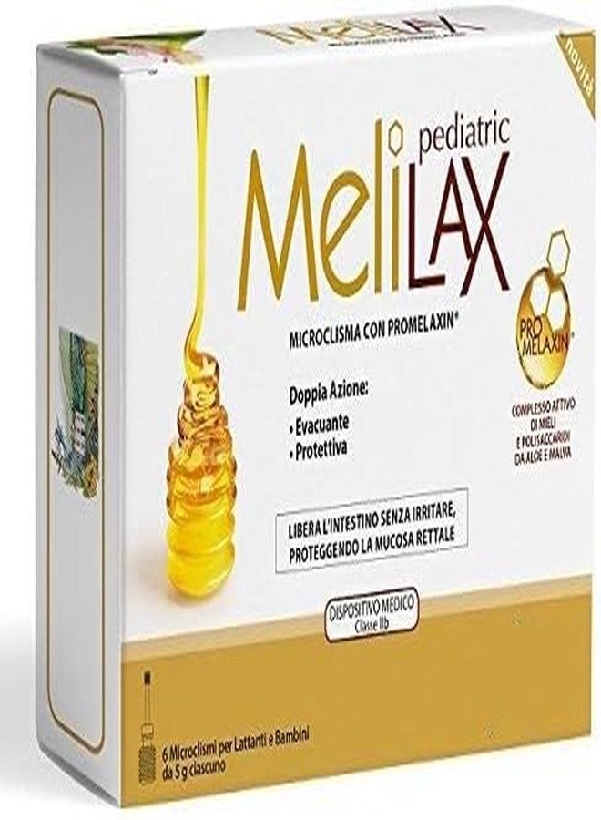 MELILAX Pediatric Microclismi with promelaxin for Infants and Kids, 6 x 5 g