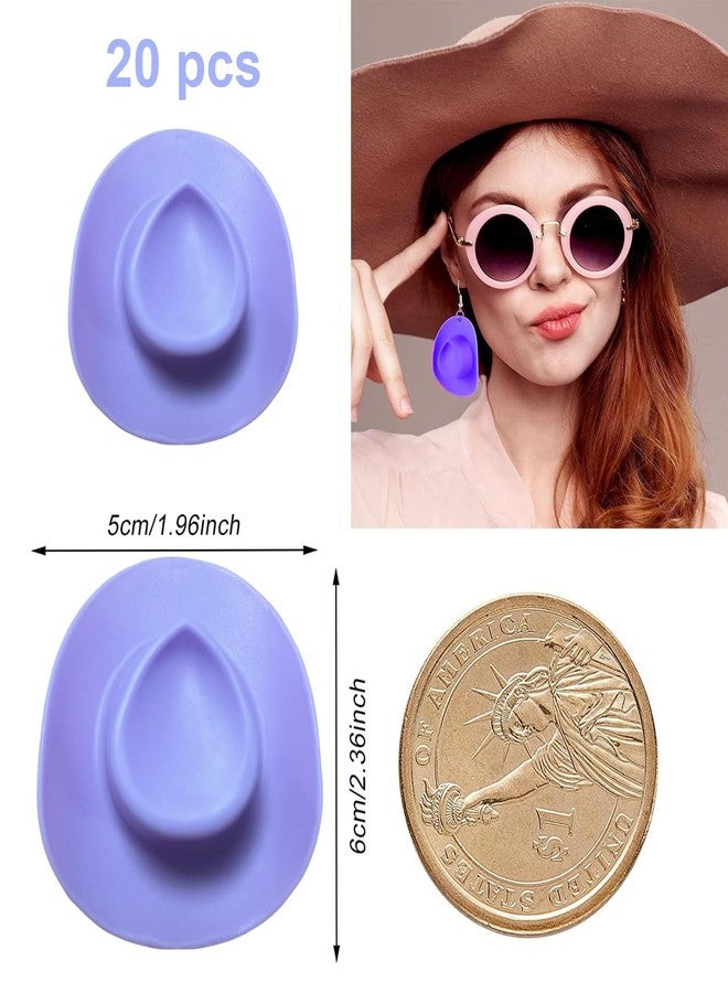 Phinicco Purple Mini Western Cowboy Hat Cowgirl Hat for Crafts 20 pcs Miniature Cute Doll Hat Cowgirl Hat for Dollhouse, Party, Drinks, Cakes Decor - Image 2