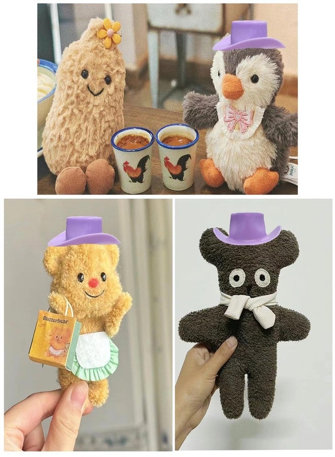 Phinicco Purple Mini Western Cowboy Hat Cowgirl Hat for Crafts 20 pcs Miniature Cute Doll Hat Cowgirl Hat for Dollhouse, Party, Drinks, Cakes Decor - Image 4