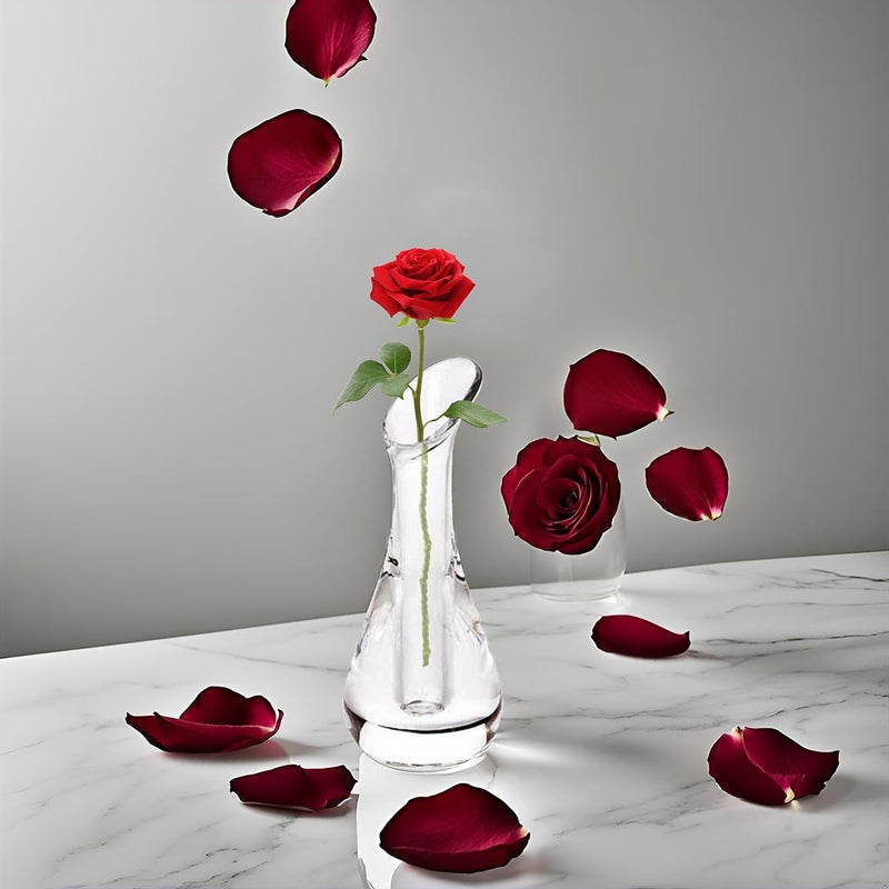 Giftale 6"" Height Clear Plastic Bud Vase Glass Like Crystal Acrylic Vase for One Rose Break-Resistant #2020 - Image 3