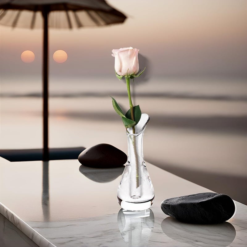 Giftale 6"" Height Clear Plastic Bud Vase Glass Like Crystal Acrylic Vase for One Rose Break-Resistant #2020 - Image 5