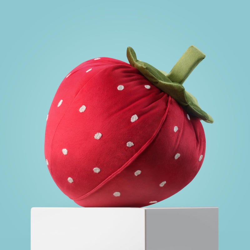 Phantoscope Fruit Shaped Pillows Series Strawberry Shaped Throw Pillow Fun Home Decor of Fruit Themed Shaped Cushions Decorative Shaped Pillow for Couch Bed and Chair Red 10 x11 inches