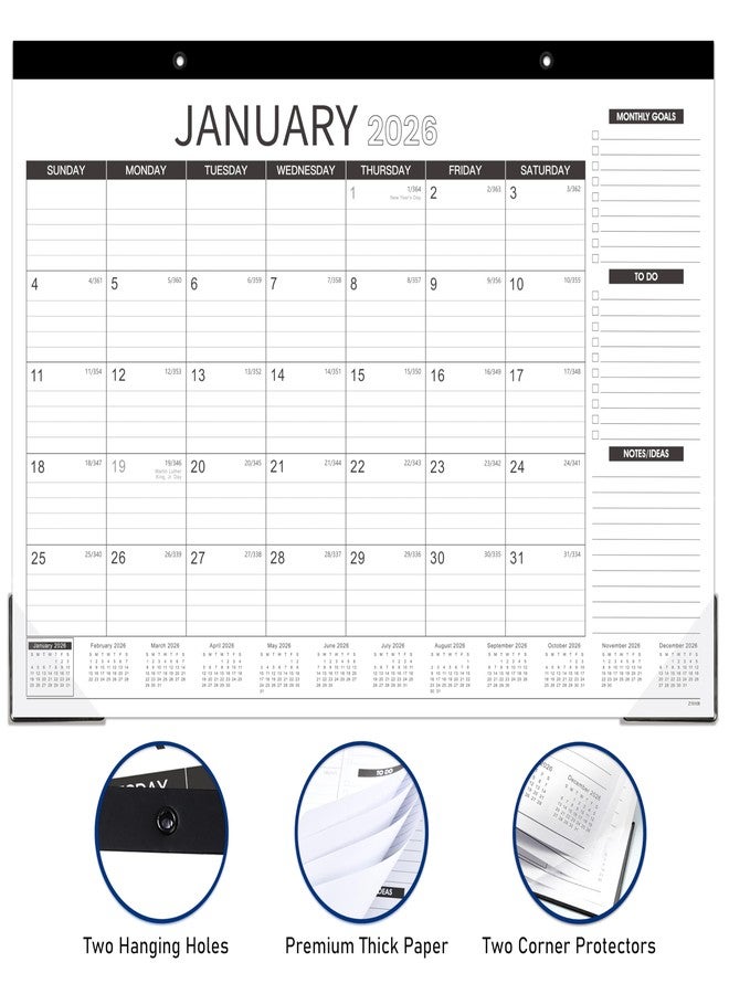 Libroter Desk Calendar 2024 - January 2024 - December 2024, 12 Monthly Desk Pad/Wall Calendar 2024, 2-in-1 Desktop Calendar, 16.8" x 12", Thick Paper, PP Cover, Corner Protectors - Image 4