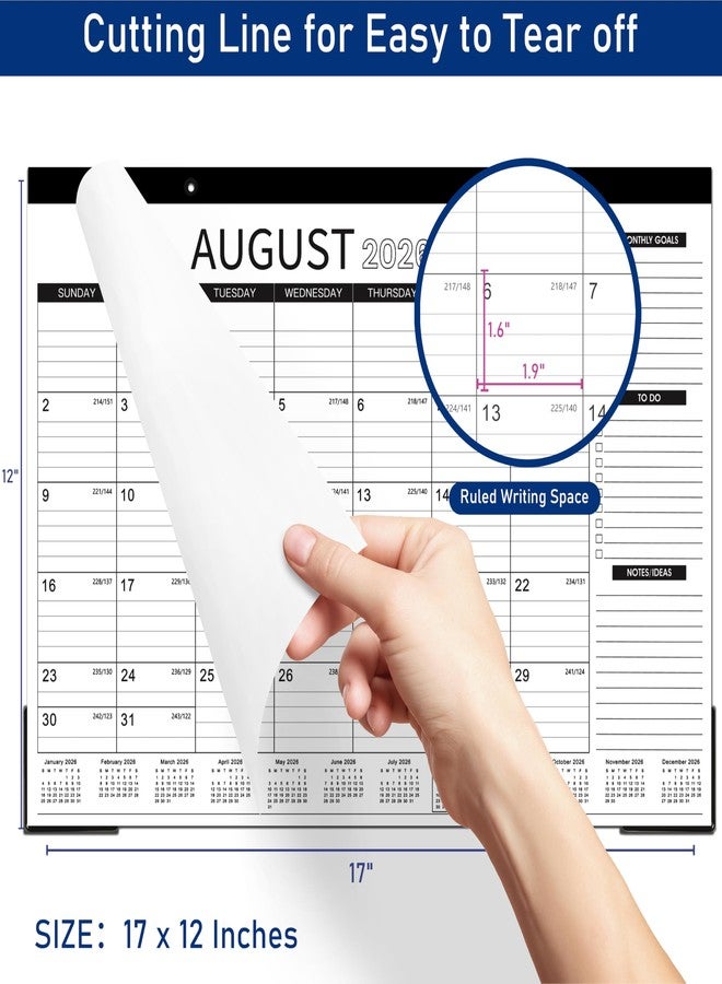 Libroter Desk Calendar 2024 - January 2024 - December 2024, 12 Monthly Desk Pad/Wall Calendar 2024, 2-in-1 Desktop Calendar, 16.8" x 12", Thick Paper, PP Cover, Corner Protectors - Image 2