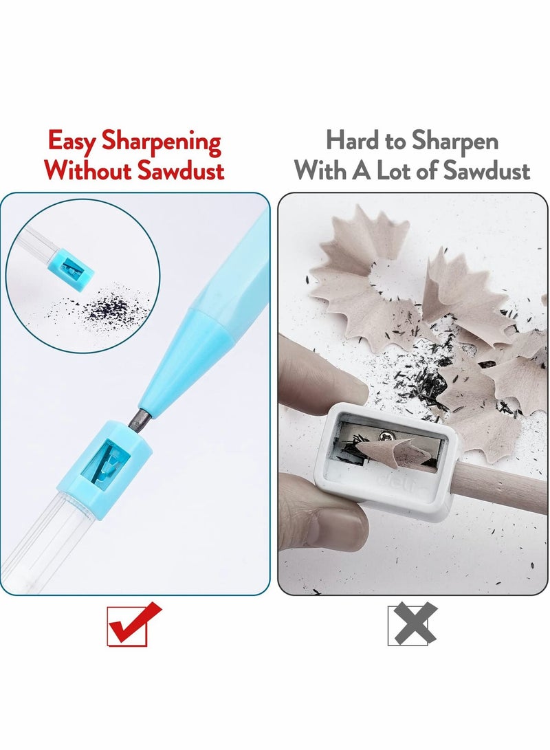 Excefore مجموعة أقلام رصاص ميكانيكية، 6 قطع أقلام باستيل 2 مم مع مبراة و6 أنابيب رصاص HB، مجموعة جمالية للأطفال للكتابة والرسم والتخطيط (ألوان عشوائية) - Image 2