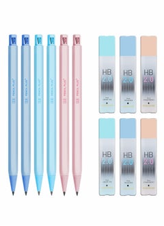 Excefore Mechanical Pencil Set, 6PCS 2mm Pastel Pencils with Sharpeners and 6 Tubes HB Lead, Aesthetic Set Case for Kids Writing Drawing Sketching(Color Random)  - Image 1