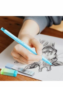 Excefore Mechanical Pencil Set, 6PCS 2mm Pastel Pencils with Sharpeners and 6 Tubes HB Lead, Aesthetic Set Case for Kids Writing Drawing Sketching(Color Random)  - Image 5