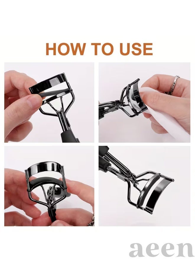 aeen 11PCS Eyelash Curler Set – Black Lash Curler with 4 Mascara Spoolie Brushes & 6 Replacement Silicone Pads, Manual Eyelash Lifting & Curling Tool - Image 5
