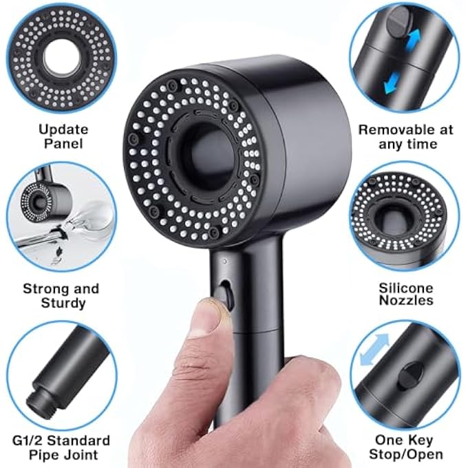 5Mode Filter Handheld Shower Head Set  Powerful WaterSaving Shower Head Reduces Usage by 30 Idea for Low Pressure Bathrooms - Image 3