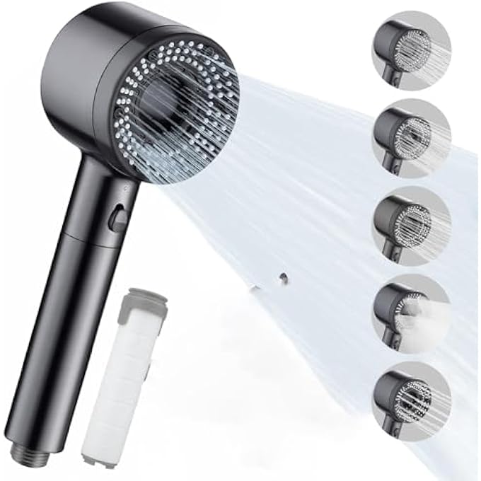 5Mode Filter Handheld Shower Head Set  Powerful WaterSaving Shower Head Reduces Usage by 30 Idea for Low Pressure Bathrooms - Image 2