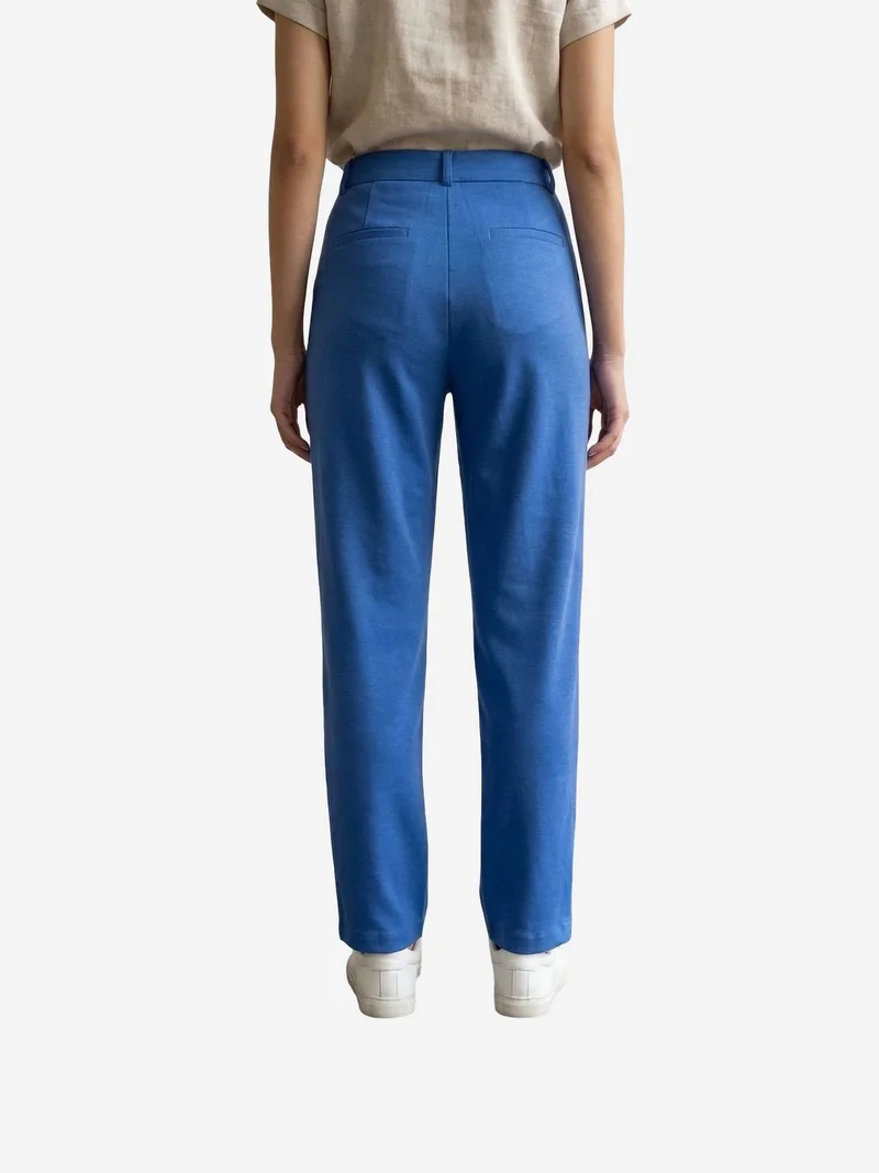 My Fashion Cerulean Blue MY FASHION High-Waist Straight-Leg Crepe Trousers for Women | Best Price UAE