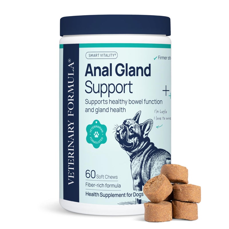 Veterinary Formula Anal Gland Support for Dogs VetFormulated No Scoot Chews with Pumpkin Ginger Agave Inulin Probiotics Supports Scooting Stool Quality Digestive Health 60 Soft Chews - Image 2