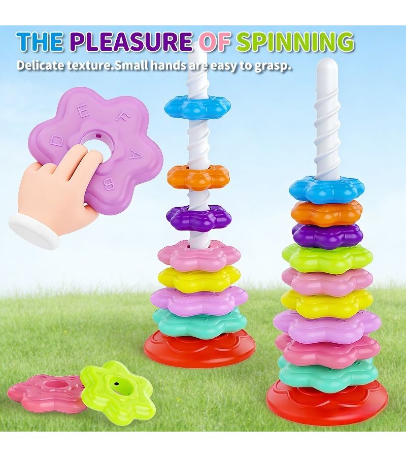 Early Interactive Toys Rotating Matching Towers For Infant Toddler Cognitive Development Educational Puzzle - Image 3