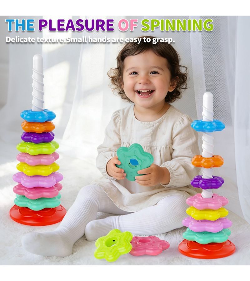Early Interactive Toys Rotating Matching Towers For Infant Toddler Cognitive Development Educational Puzzle - Image 1