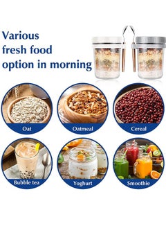 2PCS Overnight Oats Jars with Lid and Spoon, 350ml Large Capacity Airtight Oatmeal Container with Measurement Marks, Portable Jars Breakfast Container for Salads Yogurt Cereal Milk - pzsku/ZFB0DE5D4A27A00907E33Z/45/_/1728873918/ce5c65d6-f18d-4cb8-a454-a54a464669e9