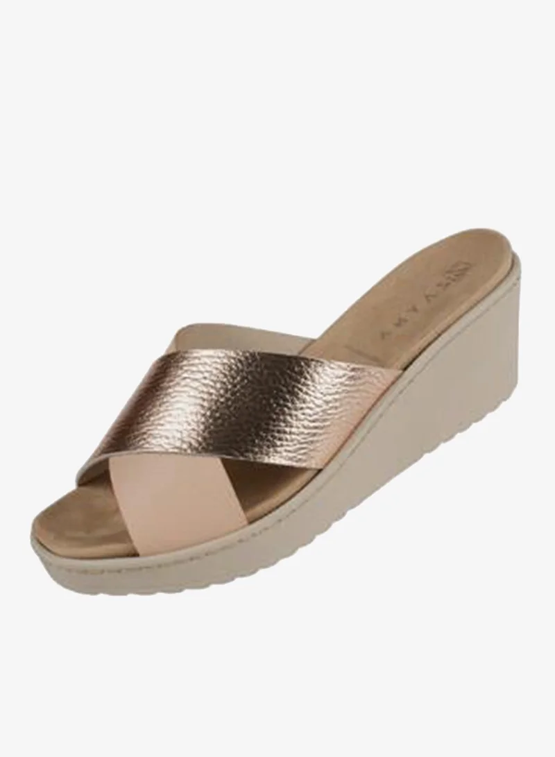 Zayna Beige 221-372 Zayna Ladies Wedge Sandals Milan 21505T Beige for Women | Best Price UAE