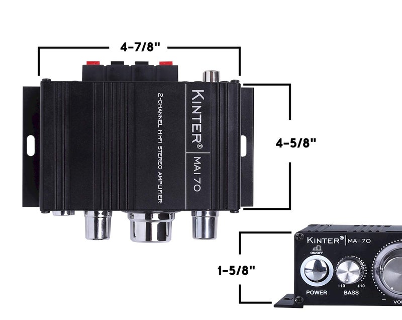 Kinter MA170 12V 2 Channel Mini Digital Audio Power Amplifier for Car or Mp3 Without Power Supply - Image 4