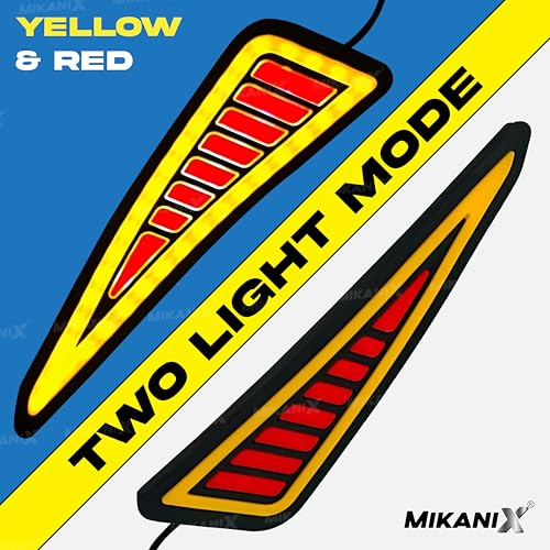 MIKANIX R15 V2 / V3 / V4 & M Waterproof Flexible Strip Rear DRL Light with Running LED Indicator for Yamaha R15 All Model Bikes (Red-Amber) - Image 5