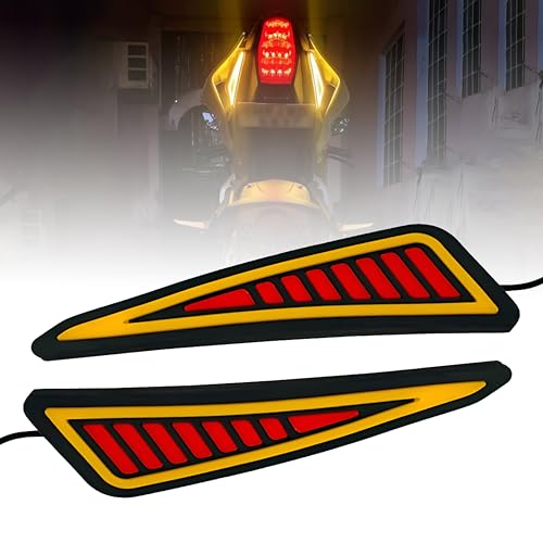MIKANIX R15 V2 / V3 / V4 & M Waterproof Flexible Strip Rear DRL Light with Running LED Indicator for Yamaha R15 All Model Bikes (Red-Amber) - Image 1