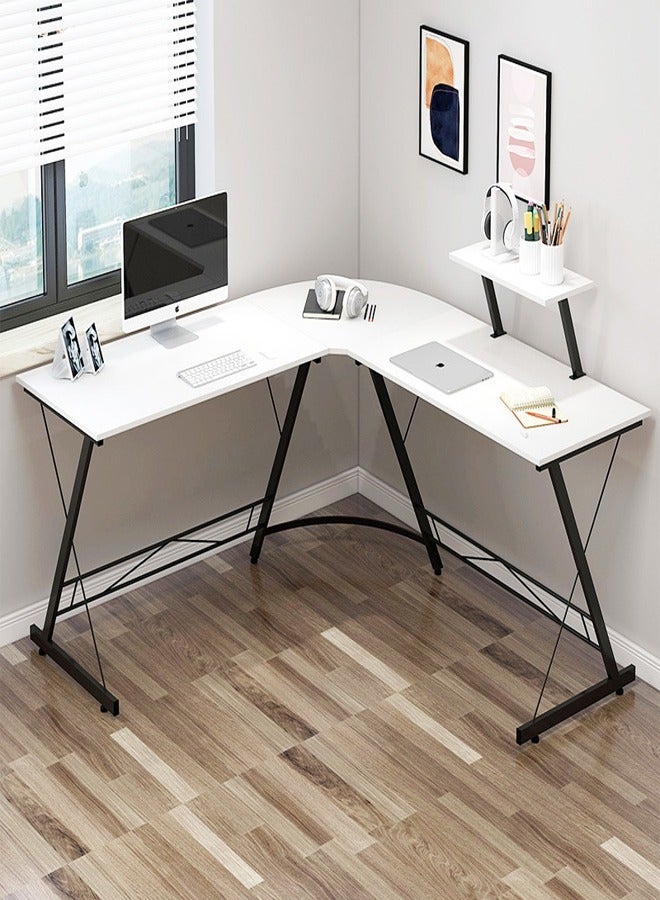 fashionhome Multipurpose Use L-Shaped Gaming Desk Computer Table with Large Monitor Stand Ergonomic Writing Workstation Corner Office Desk Sturdy Home Office Desk for Gaming Study Work 258x46x74 cm - Image 2