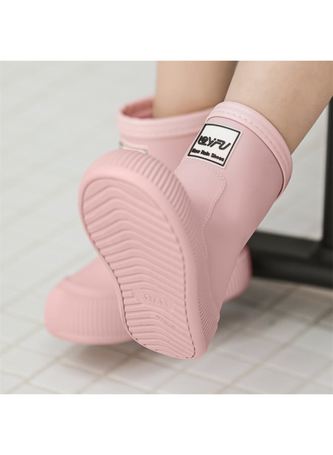 Children's Rain Boots For Boys And Girls, Special For Primary School Students To Go To School, Medium And Large Kidsren's Rain Boots Fleece-lined Waterproof Anti-slip Rubber Shoes And Water Shoes