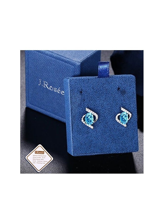 J.Rosée Swarovski Elements Crystal 18K Gold Plated 925 Sterling Silver Diamond Studs Earrings for Women Gift Packing J.Rosée Fashion Jewelry JR667 - Image 2
