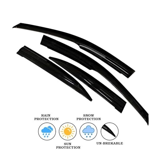 AUTOXYGEN Car Side Door Beading & Rain Wind Unbreakable Door Visor Combo Accessories For San Tro Xing (Black, Set of 8 Pcs) - Image 5