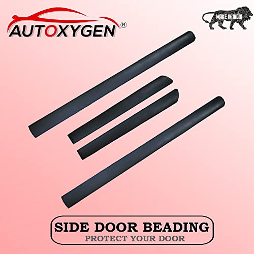 AUTOXYGEN Car Side Door Beading & Rain Wind Unbreakable Door Visor Combo Accessories For San Tro Xing (Black, Set of 8 Pcs) - Image 2